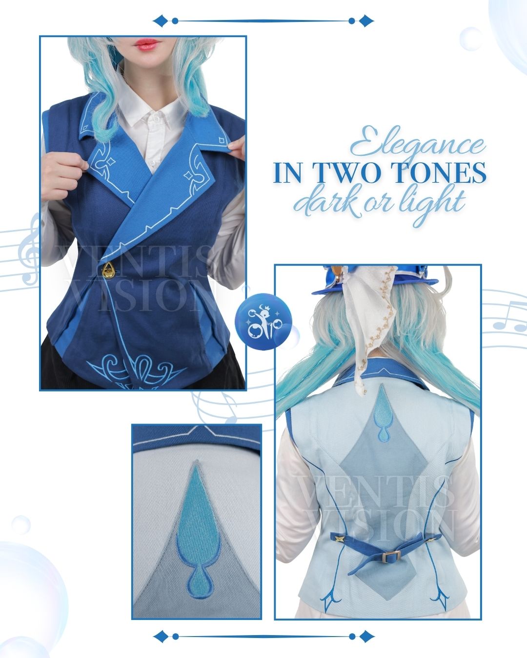 Furina Vest Preorder (Ocean Blue)