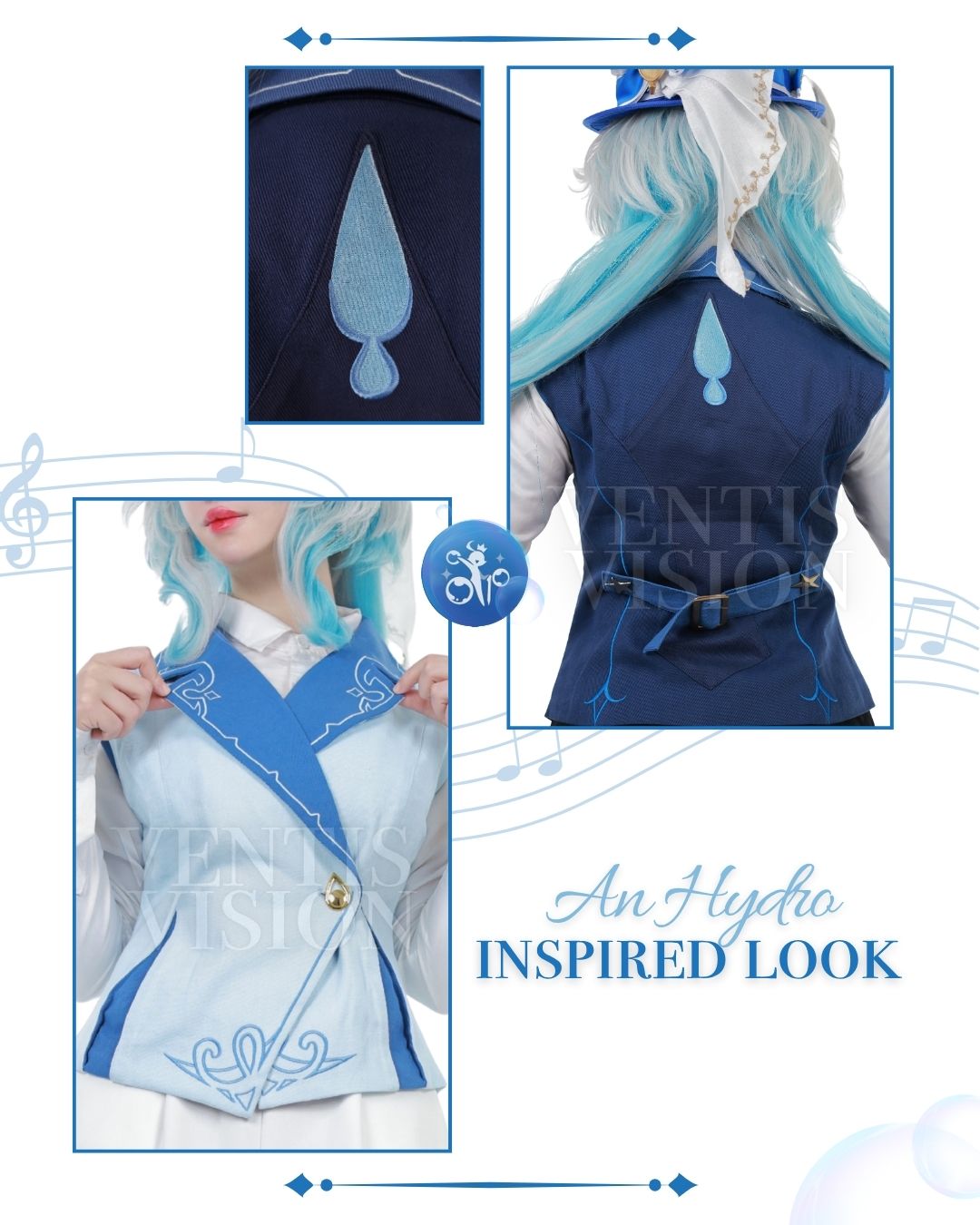 Furina Vest Preorder (Ocean Blue)