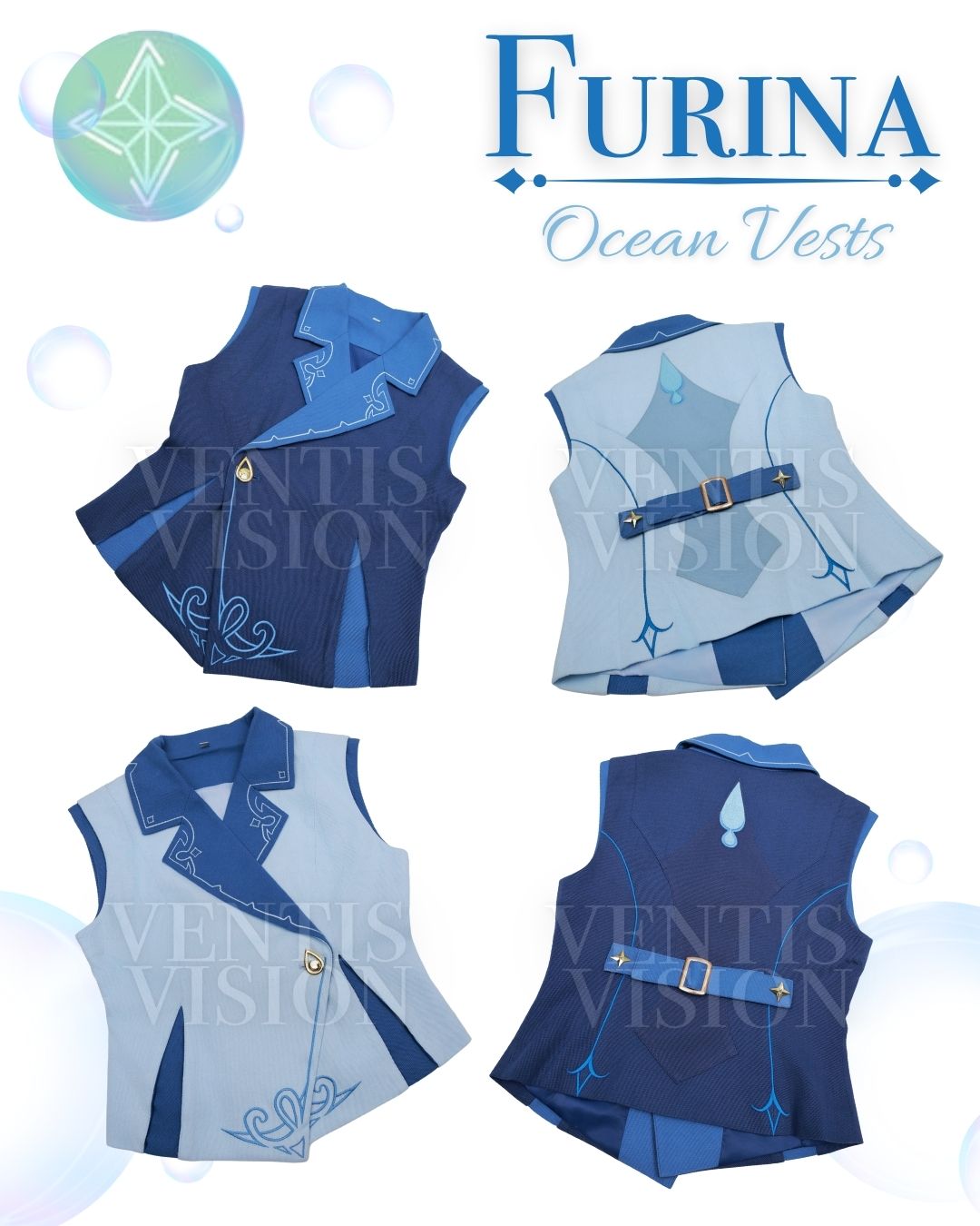 Furina Vest Preorder (Ocean Blue)